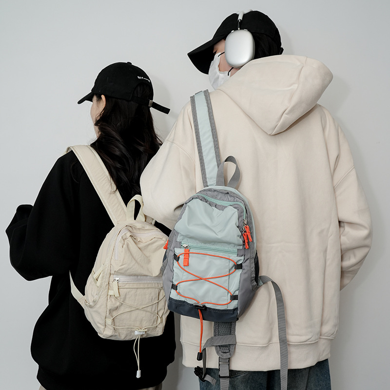 Japanese Style ins Style Small Schoolbag Female Cute Drawstring Mini Casual Bag Climbing Hiking Lightweight Backpack for Women