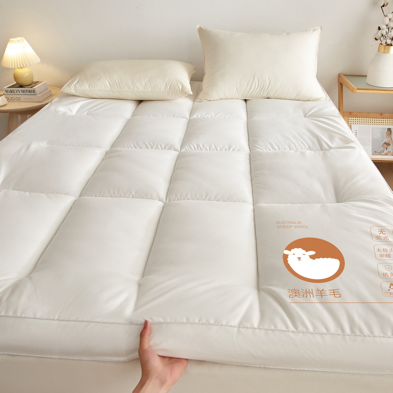 Three-dimensional Australian wool mattress cushion padded warm pad is moisture-proof and slippery foldable single double bed mattress wholesale