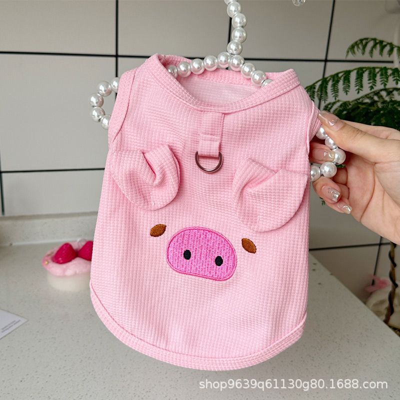 Spring and summer new Japanese and Korean style pet cat cat dog dog cat clothes Teddy Bixiong VIP towable waffle vest