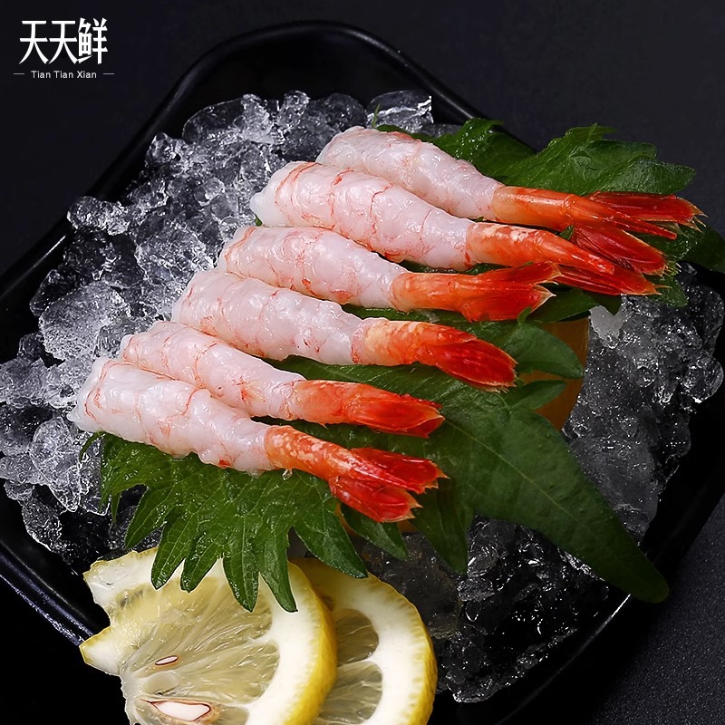 Arctic Sweet Shrimp 30 Fresh Shrimp Salmon Sashimi Cuisine Gourmet Head-removed Shelled Chilled Sushi Shrimp Aquatic Products