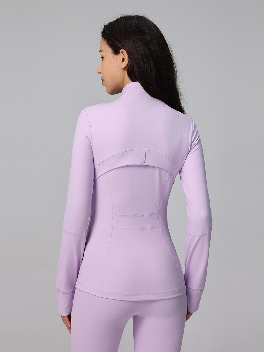 Define Yoga Jacket Spring Autumn and Winter Yoga Jacket Breathable Running Fitness Collar Tight Sports Jacket