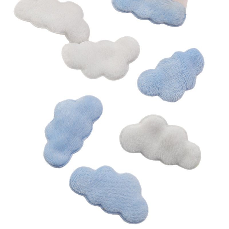 42*23MM double plush white cloud applique DIY headdress hairpin bow decorative accessories clothes hat shoes seam