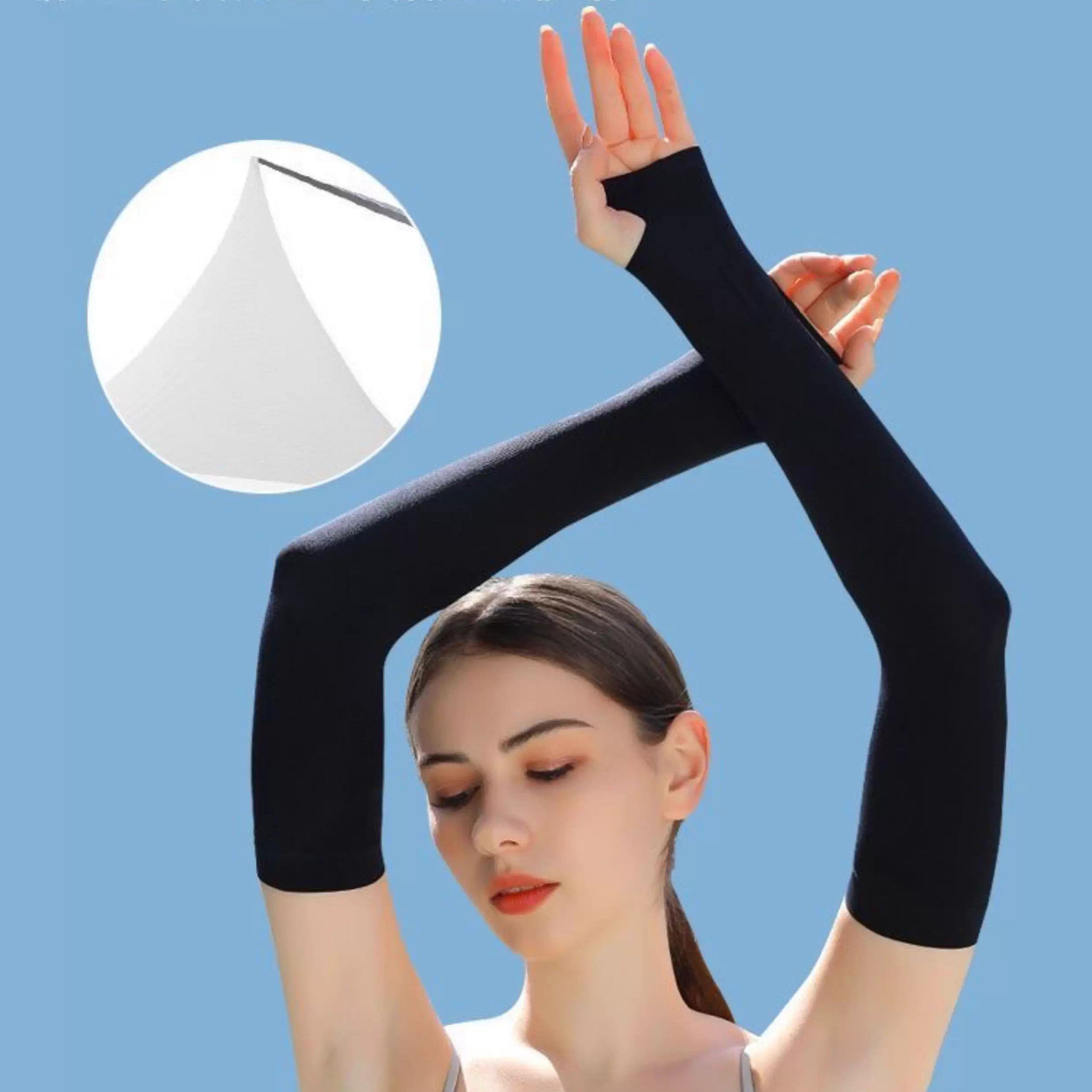 Ice Sleeve Sunscreen Sleeves Without Logo Light Plate Summer Sunscreen Ice Sleeves Outdoor Sleeves Printed Logo Ice Silk Sunscreen Sleeves