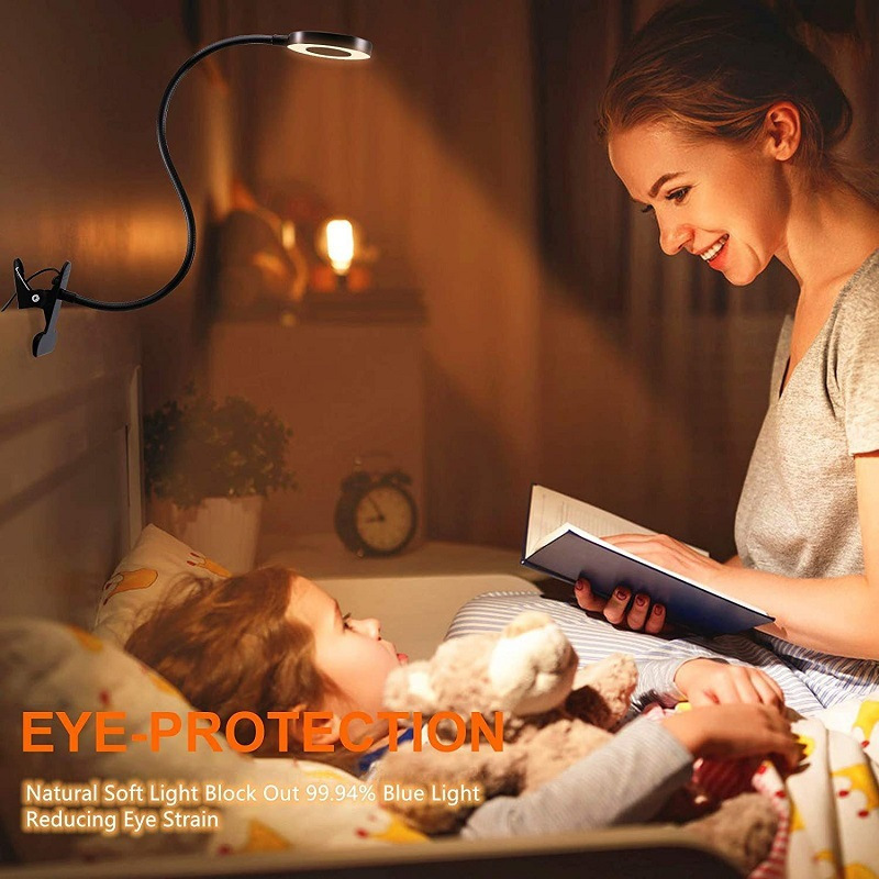 LED Desk Lamp Eye Protection Students Learn to Read Nail Art, Face Tattoo, Eyebrow Self-timer Light Desktop Clip Lamp