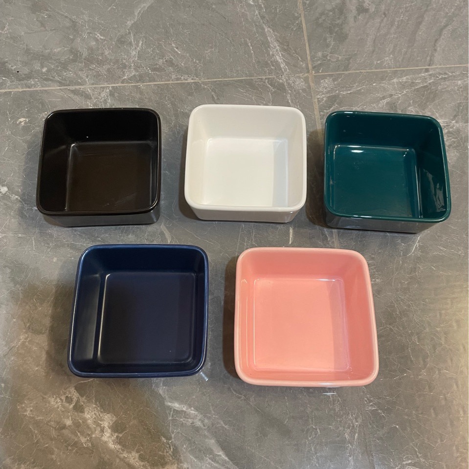 Миска для корма мелких животных, керамическая чаша для хомяков, плотная чаша для кенгуру, ежей, белок, квадратная чаша с противоскользящим дном