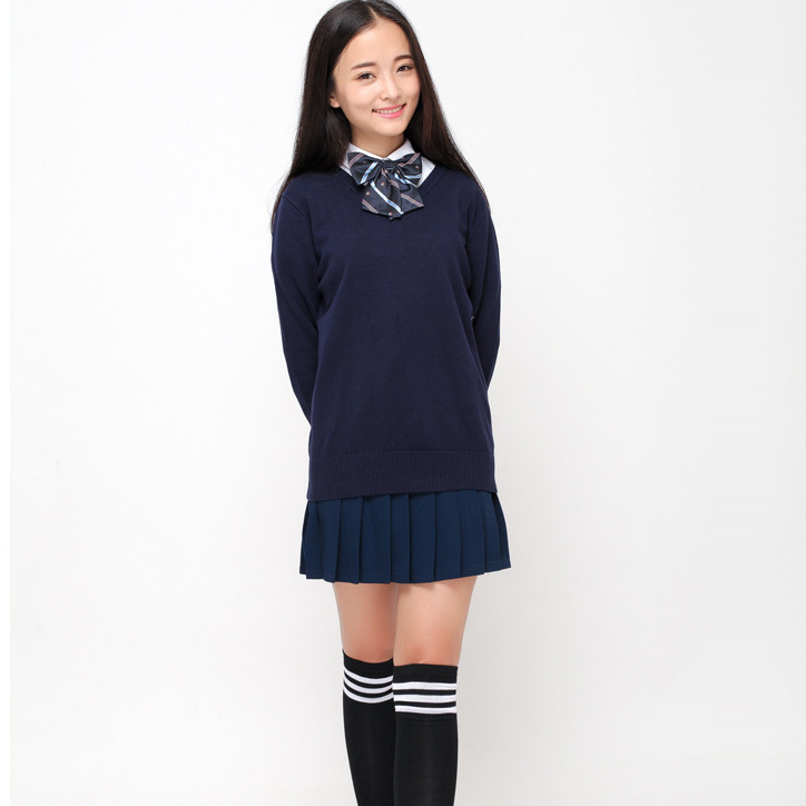 Spot Japanese Campus Style JK Uniform Men's and Women's Student Knitted V-Neck Pullover Sweater Uniform