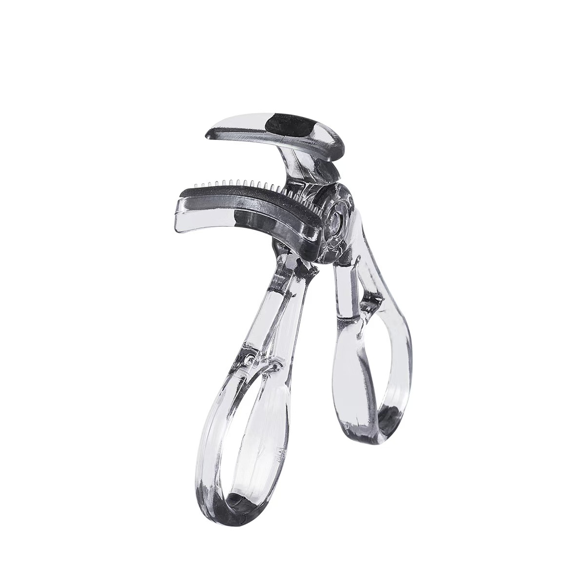 New Transparent Gray Rimless Eyelash Curler with Comb Teeth Wide-Angle Eyelash Curler with Comb Teeth Rimless Eyelash Curler