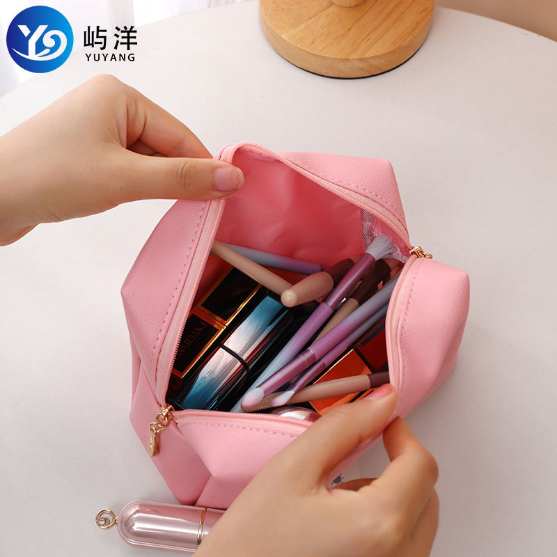 Ins Style Simple New Cosmetic Bag Women Hand Portable Square Waterproof Simple Travel Toiletry Storage Bag