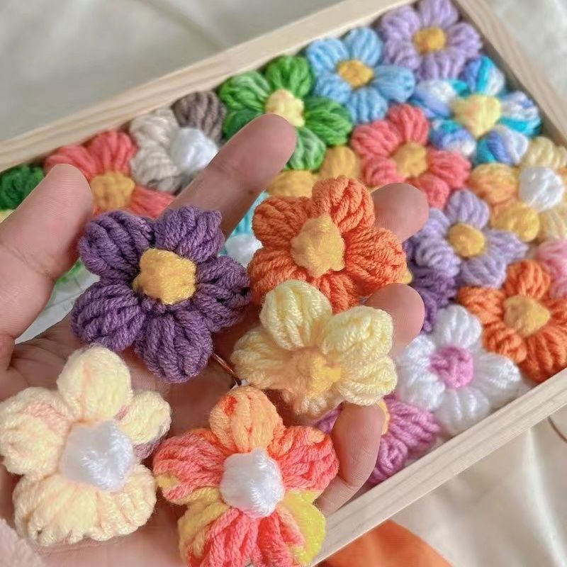 Puff Flower Finished Red Book DIY Mirror Handmade Homemade Flower Bedroom Decoration Mori Wool Decoration Accessories