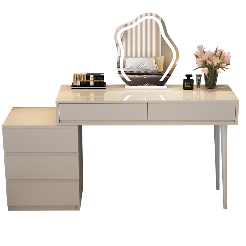 Cream Style Dressing Table Modern Simple Storage Cabinet Bedside Table Dressing Table Integrated Desk Telescopic Dressing Table 2023