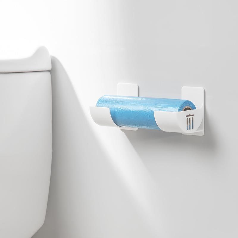 Cross-Border Popular Punch-Free Plastic Wrap Storage Bracket Garbage Bag Storage Rack Wall-Mounted Storage Rack