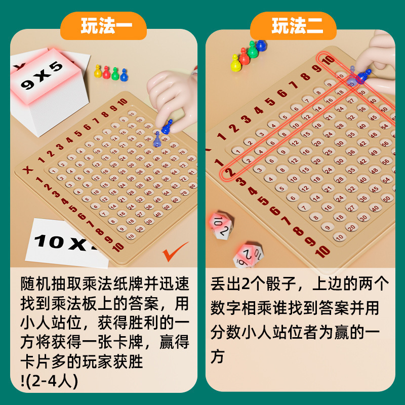 Cross-border table games 99 multiplication formula table exercise mind math teaching aids primary school students school gifts wholesale