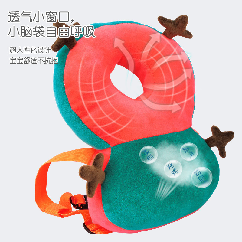 Amazon Baby Anti-Fall Pillow Baby Toddler Practice Reclining Protective Cartoon Head Pillow Breathable Pillow Cushion 0-3