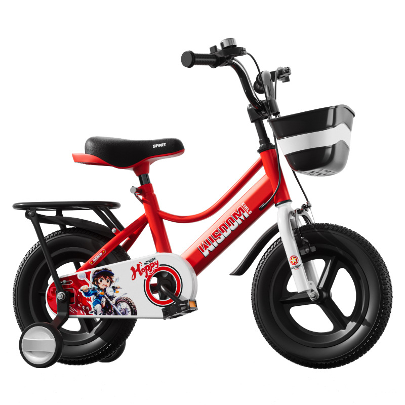 Children's Bicycle Integrated Wheel Boy and Girl Bicycle Bicycle 2-6-8 Years Old Baby Bicycle with Auxiliary Wheels