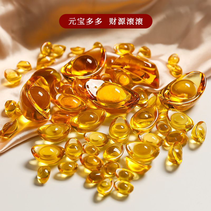 Coloured glaze small silver ingot citrine gold ingot dragon grain silver ingot colored glaze cornucopia home decorations housewarming business gift