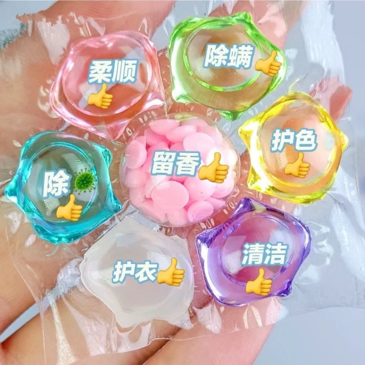 Seven-Chamber Laundry Beads with Long-Lasting Fragrance, Seven-In-One Laundry Beads with Deep Cleansing, Laundry Beads with Long-Lasting Fragrance from the Manufacturer
