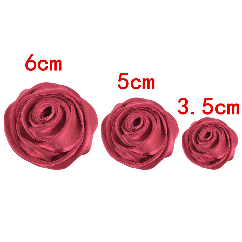 5cm lily satin rose bud 3cm handmade yarn corsage clothes headdress bag necklace flower diy accessories in stock