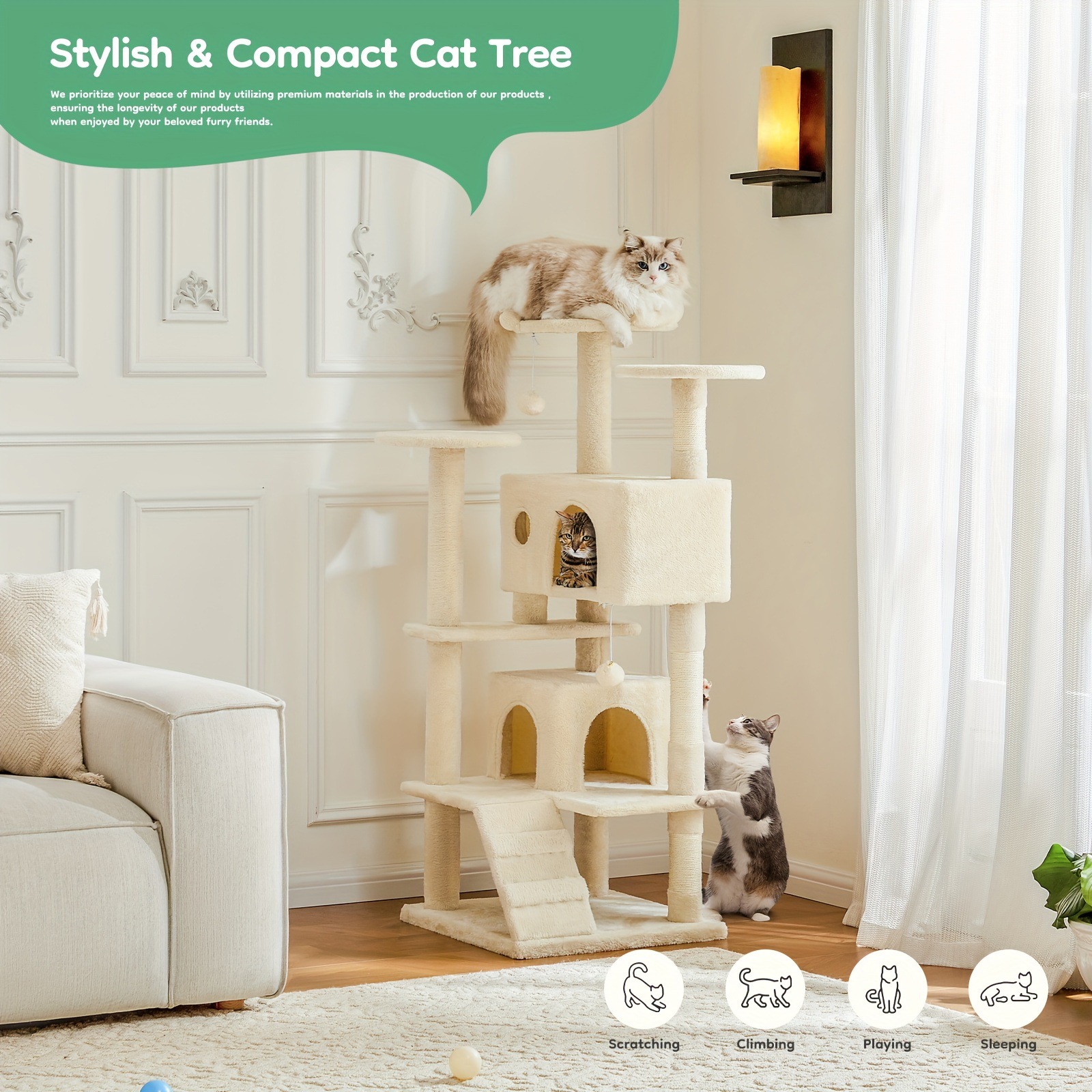 2025 New Cross-Border Dropshipping 54 Multi-Layer Cat Scratching Tree, with Scratching Post Climbing Device Cross-Border Dropshipping