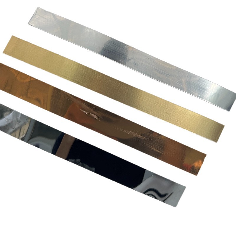 Stainless Steel Flat Decorative Strip Metal Line Black Titanium Ceiling Background Wall Titanium Alloy Edge Strip Self-Adhesive