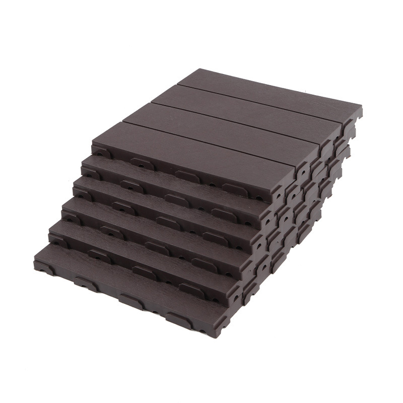 Plastic assembled floor self-assembled balcony terrace floor courtyard renovation imitation wood plastic self-laid plastic floor manufacturer