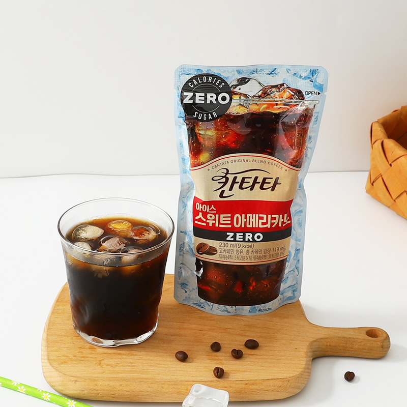 South Korea imported Lotte cantata ice sweet batan sweet hazelnut flavor black coffee beverage casual drink