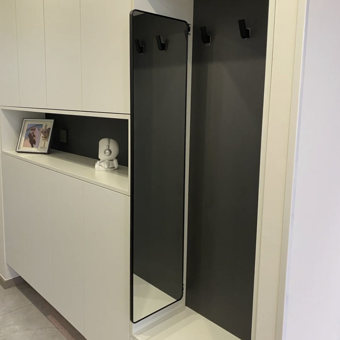 Push-Pull Full-Screen Mirror Wardrobe Mirror Invisible Built-In Hidden Rotating Telescopic Folding Dressing Mirror Pull-Out Full Body