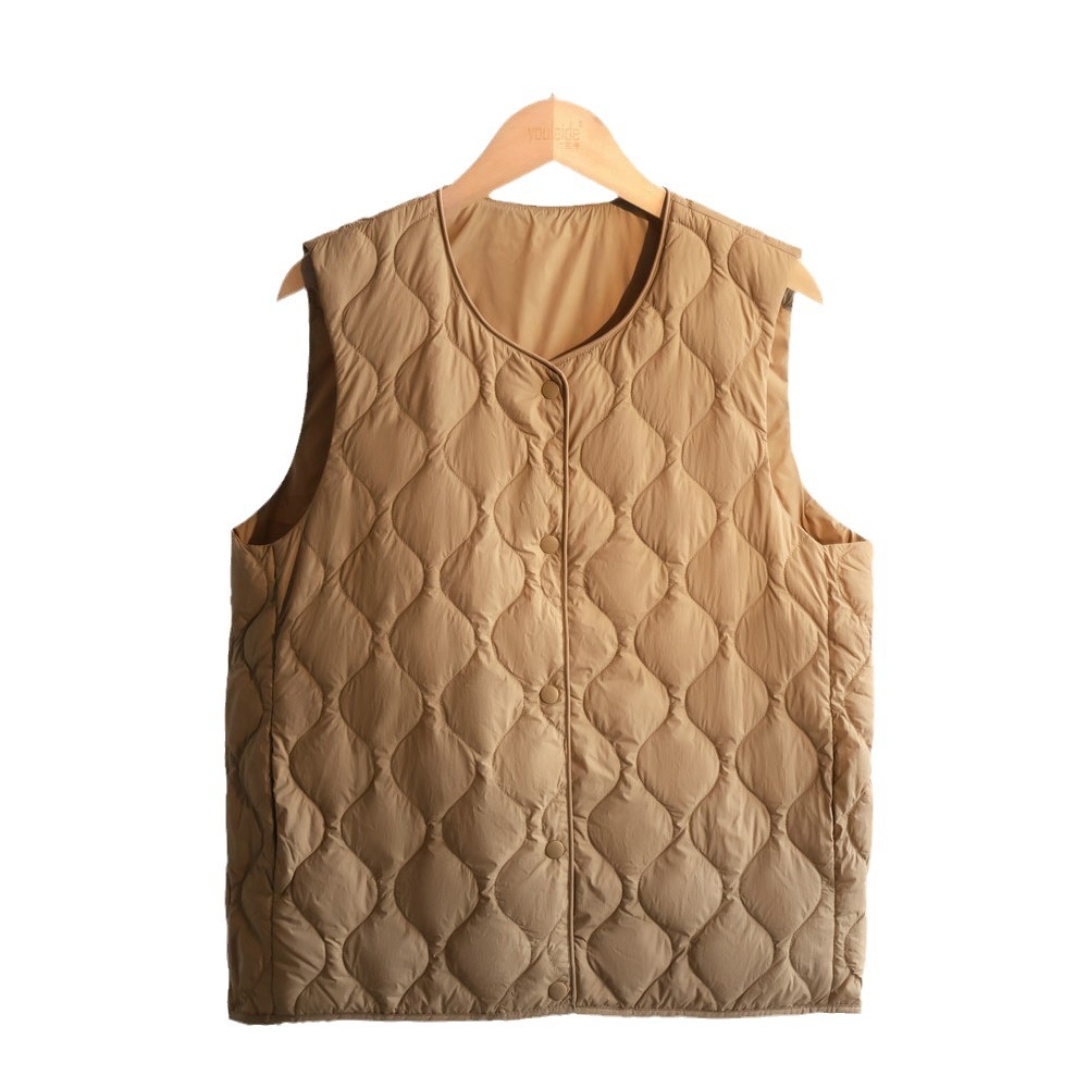 Spot 2025 Small Plaid Women's Vest Collarless Women's Light V Neck Inner Wear Waistcoat Vest Inner Coat Companion