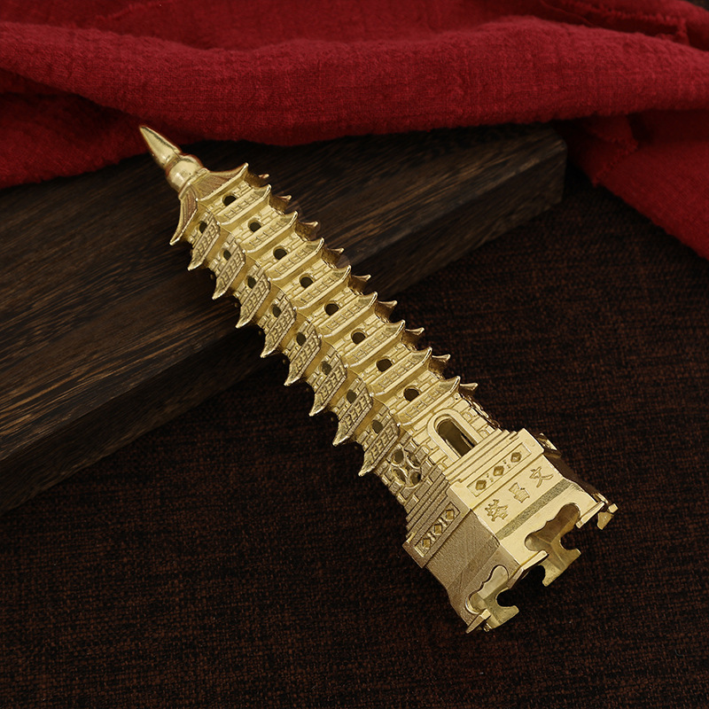 Wenchang Tower Ornaments Pure Brass Seven-layer Nine-layer Thirteen-layer Study Desktop Decoration Crafts Factory Wholesale