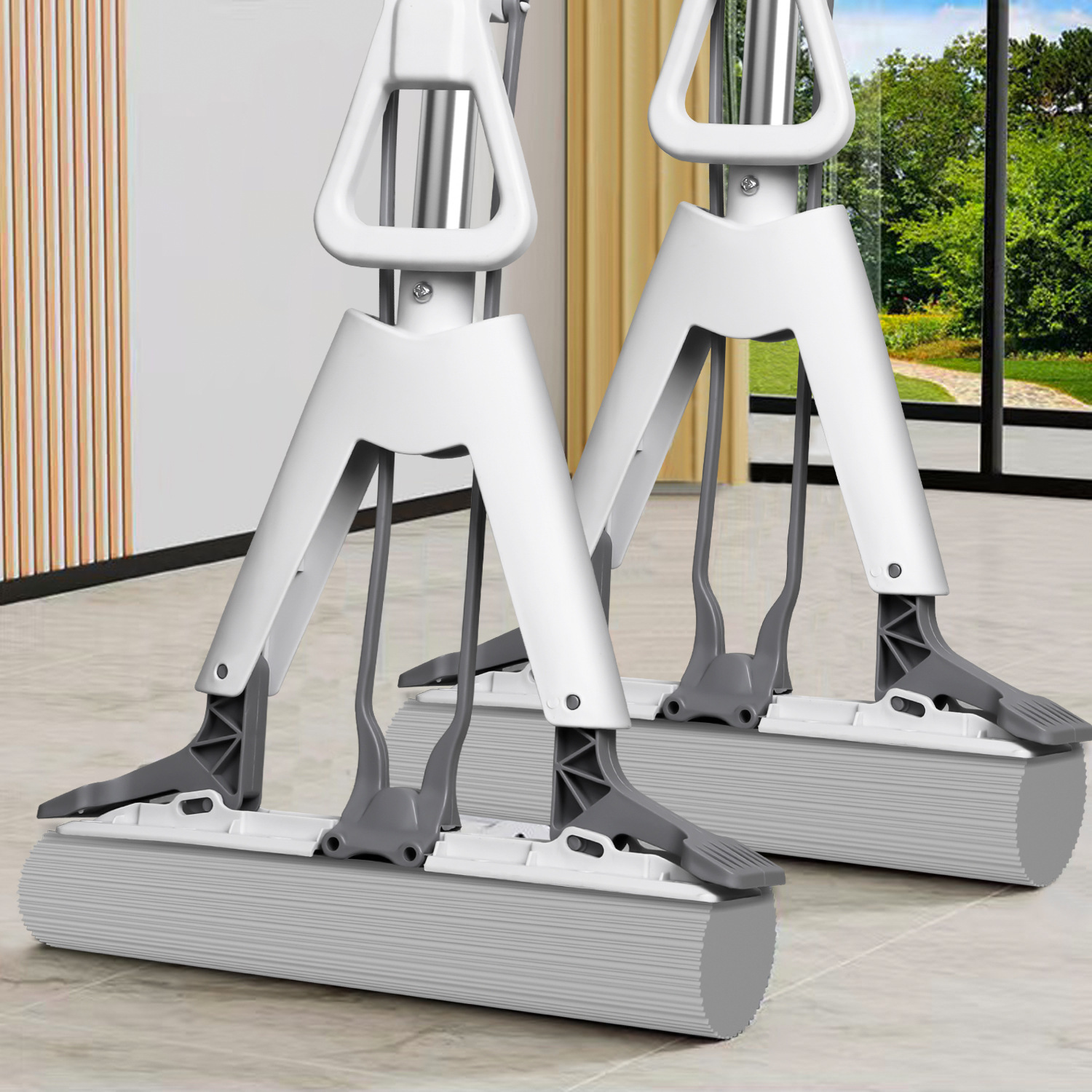 Factory Direct Sales Sponge Mop, Pva Mop, Household Lazy Mop, Hands-Free Mop, Foldable Absorbent Mop Wholesale