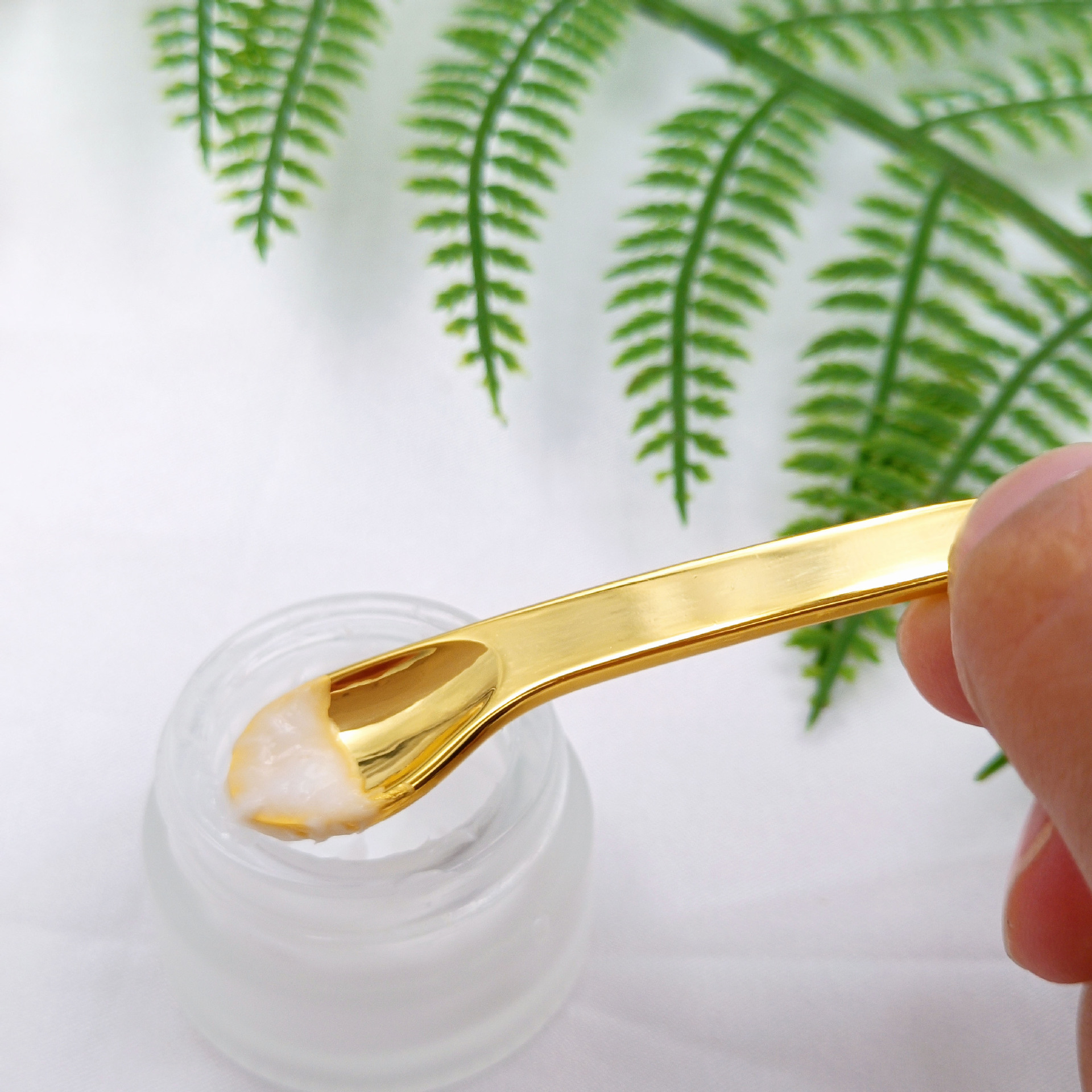 Eye Cream Digging Spoon Zinc Alloy Printable logo Mini Small Cosmetic Spoon Metal Eye Cream Stick Face Cream Spoon