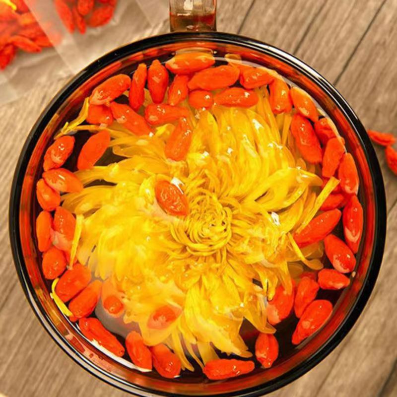 Yellow chrysanthemum tea big chrysanthemum wolfberry tea golden silk yellow chrysanthemum wolfberry tea wholesale delivery golden silk yellow chrysanthemum independent pack