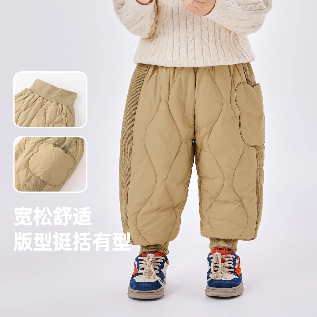 Новые зимние водонепроницаемые легкие теплые пуховые брюки для детей 2025, толстые брюки для мальчиков, детская одежда, теплые брюки для девочек