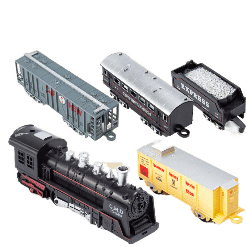 Electric Small Train Toy Rail Car Steam Retro Artificial High-Speed Rail Locomotive Model Boy Kidsren-Year-Old