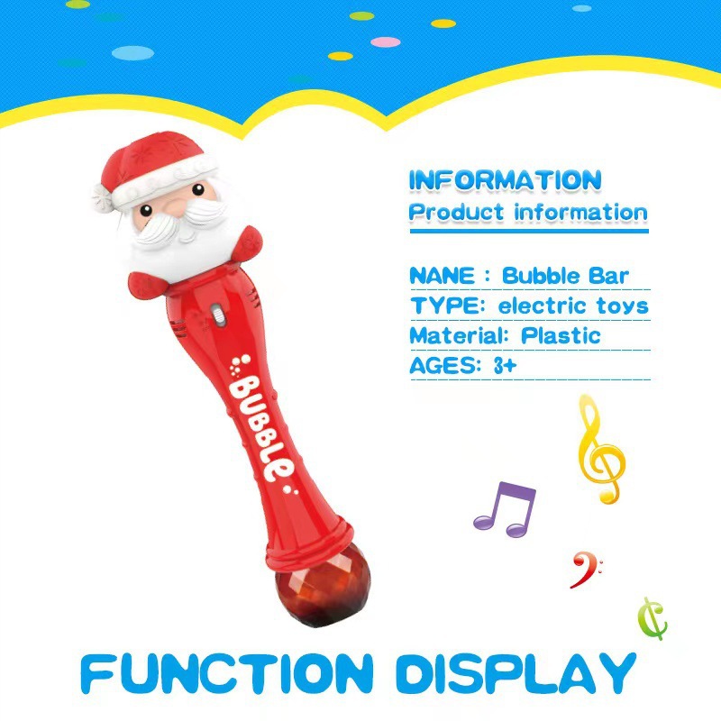 Amazon Cross Border Summer Kids Santa Claus Bubble Machine Magic Bubble Stick Toy Outdoor Electric Toy