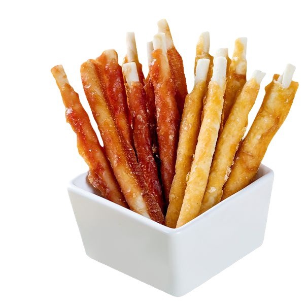 Cowhide Teething Stick Dog Snacks Bite-Resistant Teeth Cleaning Chicken and Duck Meat Cowhide Roll Large, Medium and Small Size Dogss Teddy Training Reward