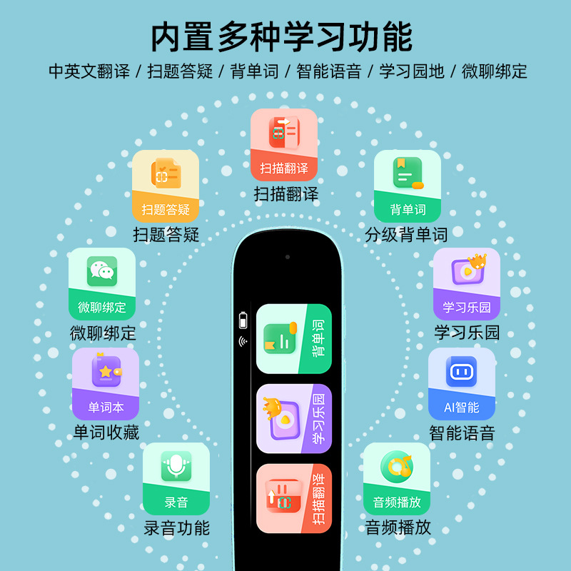 Reading Pen Student Dictionary Pen Smart Scanning Pen English Translation Pen Scanning Learning Children's Gifts General Practice