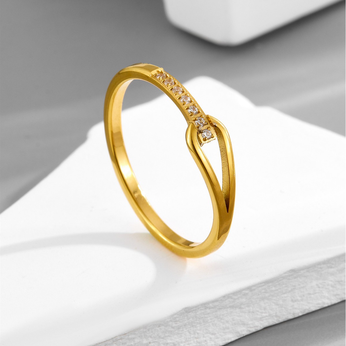 Нишевый дизайн геометрическое кольцо с бриллиантом каплевидной формы из титана без цвета универсальное модное кольцо для женщин