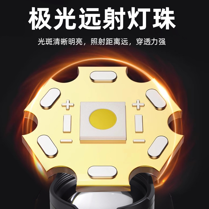 TEMU TIKTOK Cross-border Strong Flashlight Patrol Camping Outdoor Lighting White Laser Remote Aluminum Alloy