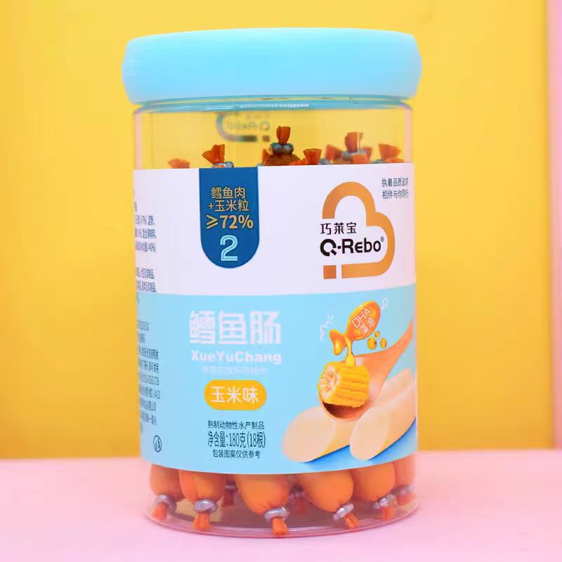 September 2025 Qiaolaibao Fish Sausage Cod Fish Sausage 180g Canned Fish Sausage Snack Ham Sausage Cod Sausage Meat