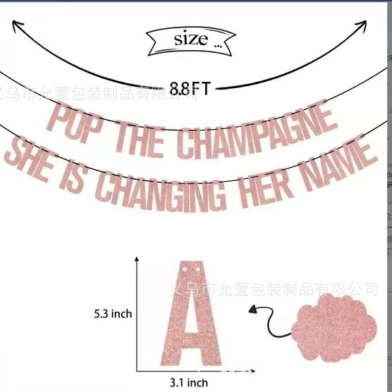 Manufacturer Customized Glitter Glitter Birthday Flag Banner Party Party Flag Latte Art