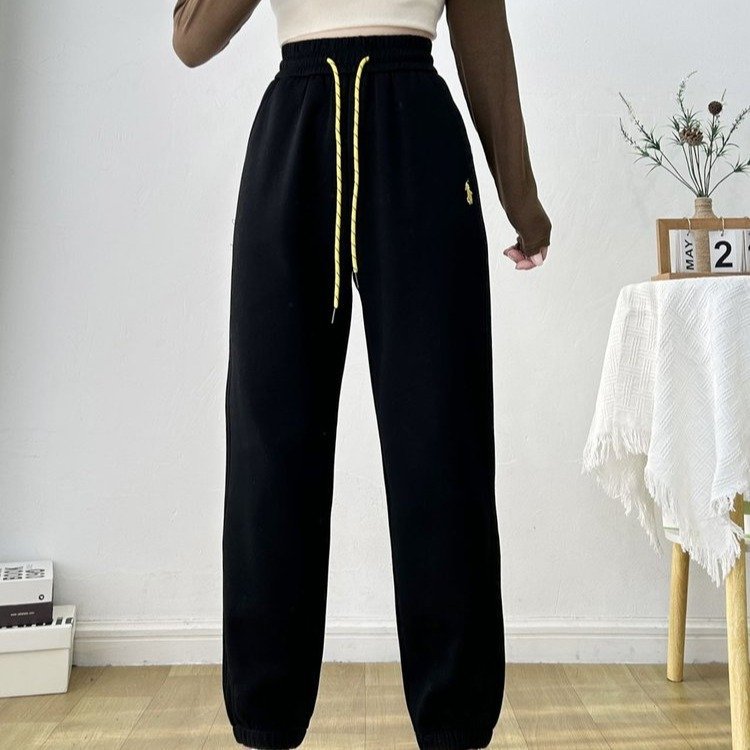 Retro American 2025 Spring New Contrast Color Drawstring Sports Pants Loose Foot-toe Sweatpants Women's All-match Casual Reduced