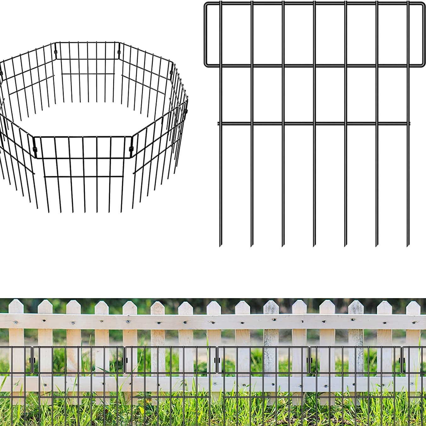 Забор для животных, декоративный забор для сада, антикоррозийная металлическая проволочная панель, бордюр, подходит для полов для собак и кроликов