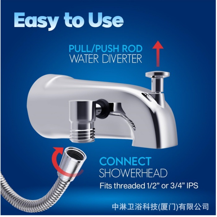Amazon bathroom concealed bathtub faucet multi-function pull-down water hose adapter bathtub faucet wholesale