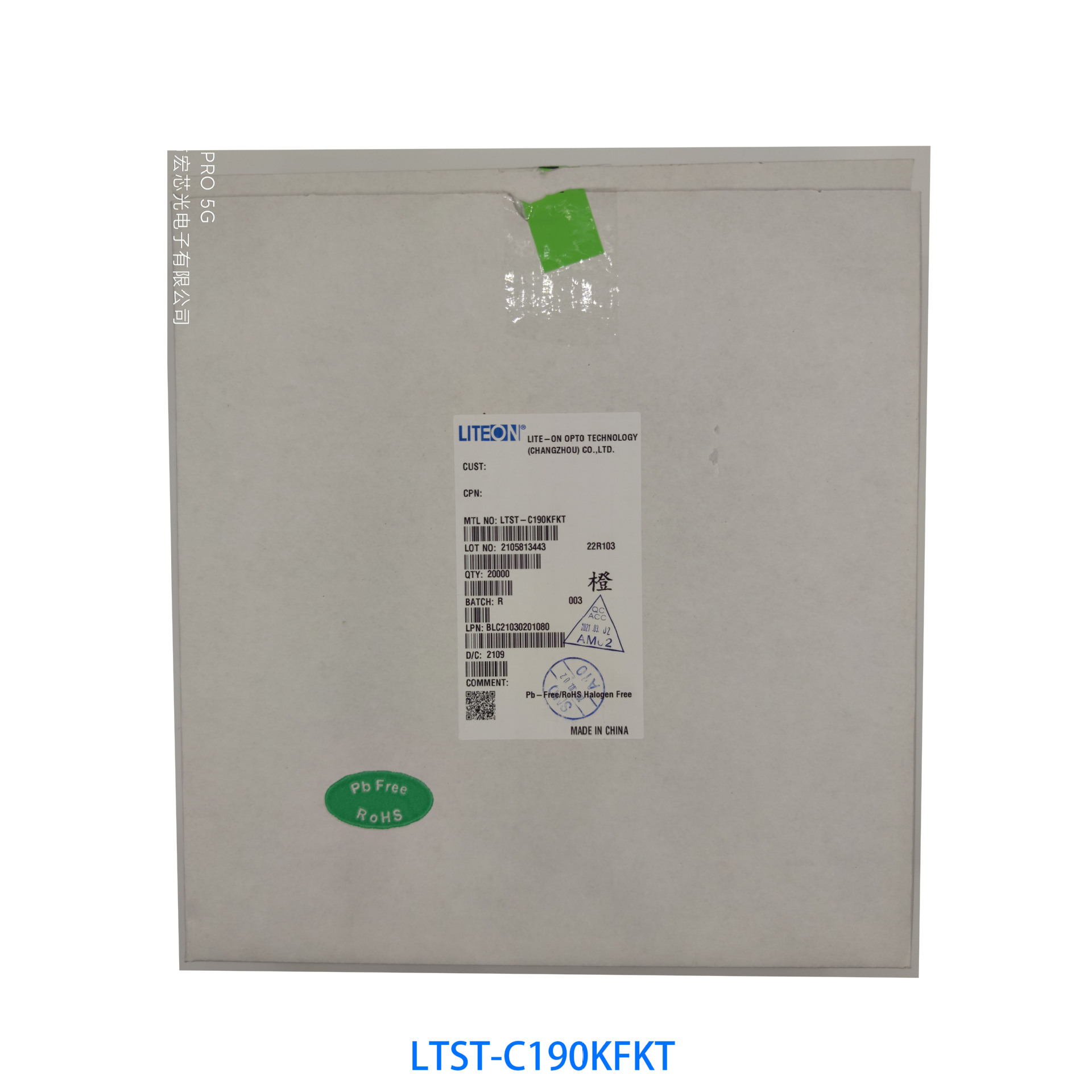 Ltst-C190Kfkt 0.8mm Thickness Power 75Mw Colorless Transparent Lens Luminous Intensity 90Mcd