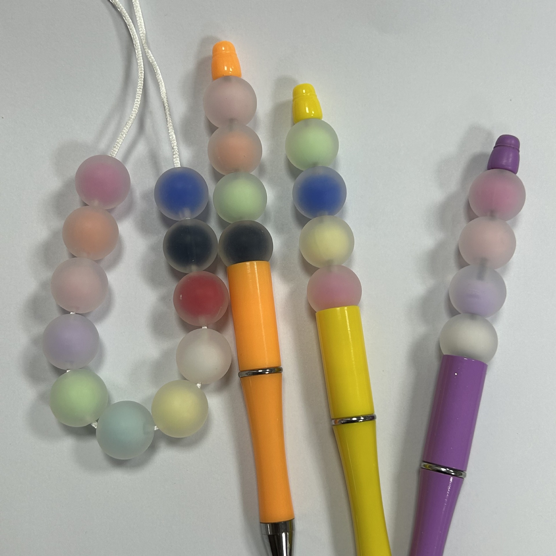 New Stereo Silicone Beads Two-Color Transparent 15mm Round Beads Jewelry Accessories DIY Hand Beads Silicone Loose Beads