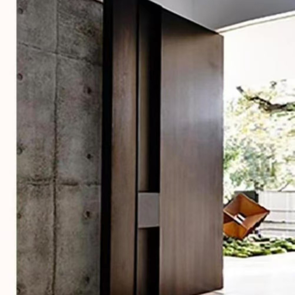 Импортная осевая дверь, дверь входа в виллу, осевая дверь из натурального дерева, черный орех, звукоизолированная осевая дверь