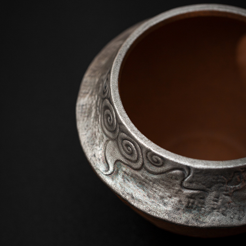 Old Pottery Mud Silver Retro Guofeng Jianshui Tea Washing Crude Pottery Desktop Tea Dregs Tank Household Water Pontoon Cup Washing Tea Ceremony Accessories