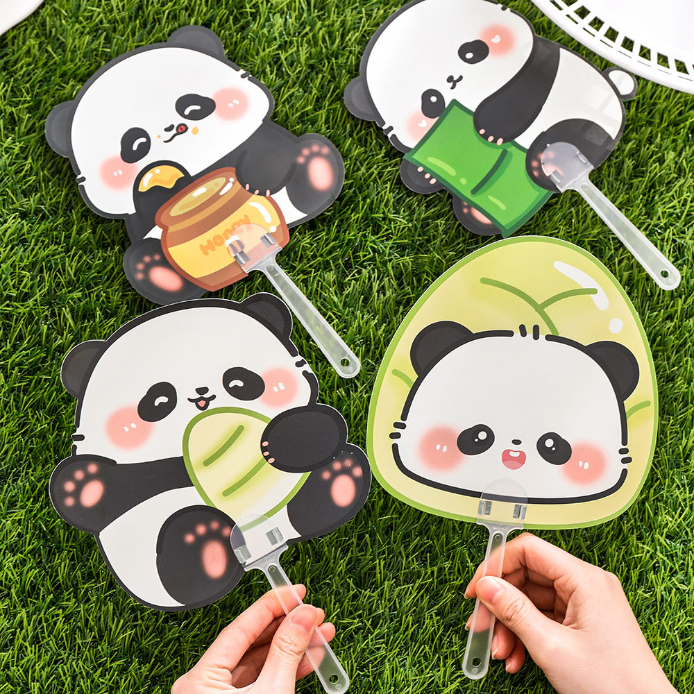 Ins Cute Panda Fan Student Summer Portable Hand Fan Cartoon High Color Value Plastic Fan Small Gift