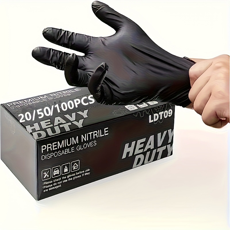 2025 New Cross-Border Dropshipping 50 Pieces of Disposable Black Nitrile Gloves Durable and Waterproof Cross-Border