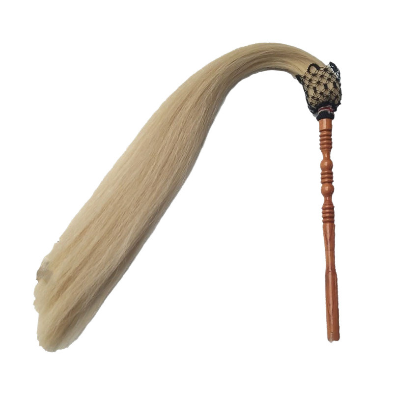 Tai Chi whisk Buddha dust dust dust real horsetail whisk dust horsetail flick peach wood jujube wood factory outlet